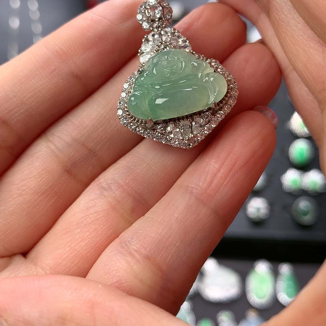 翡翠颈饰银S925镶嵌1111111