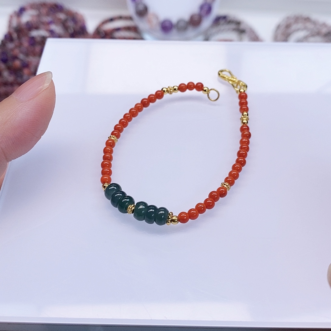 水晶手链未镶嵌南红手链