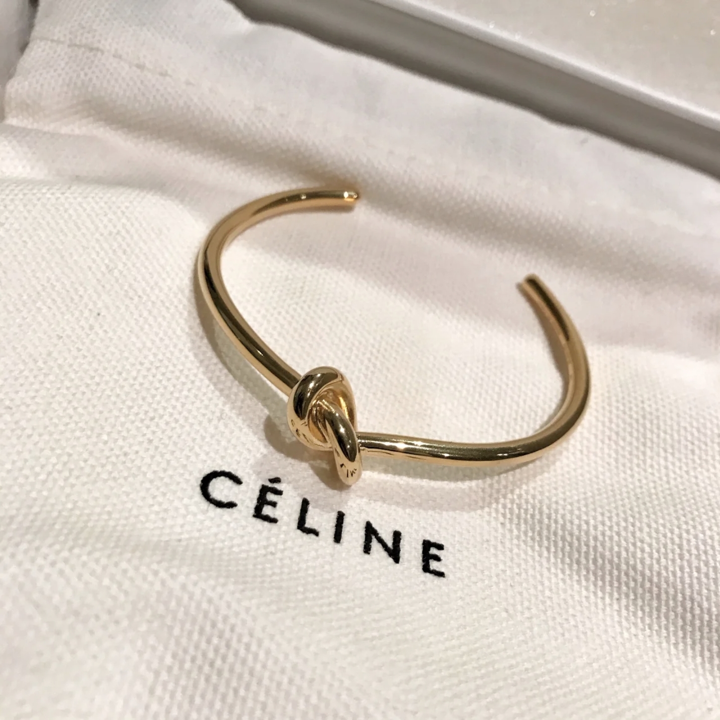 99新 Celine/思琳 蔚蓝中古/复古打结绳 开口手镯