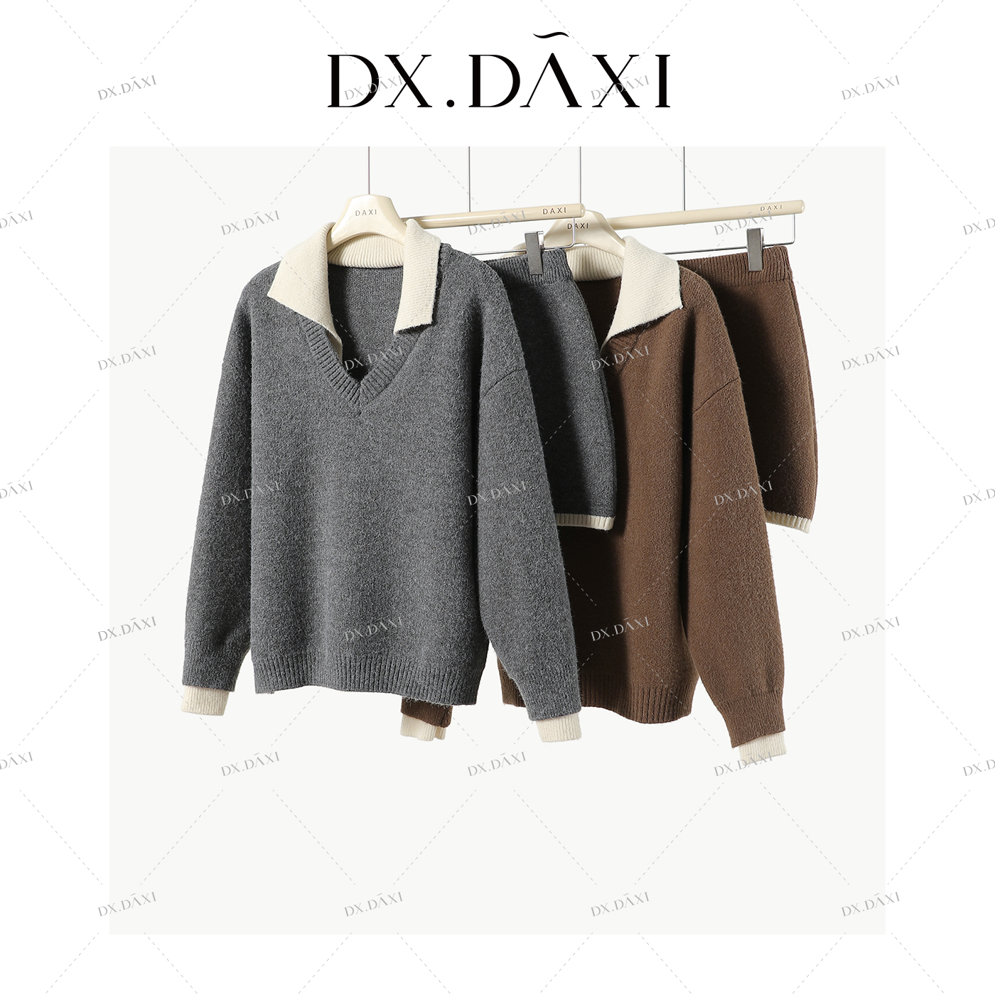  DX.DAXI【曼哈顿夜】新年毛衣针织套装裙小个子短裙韩系深冬穿搭