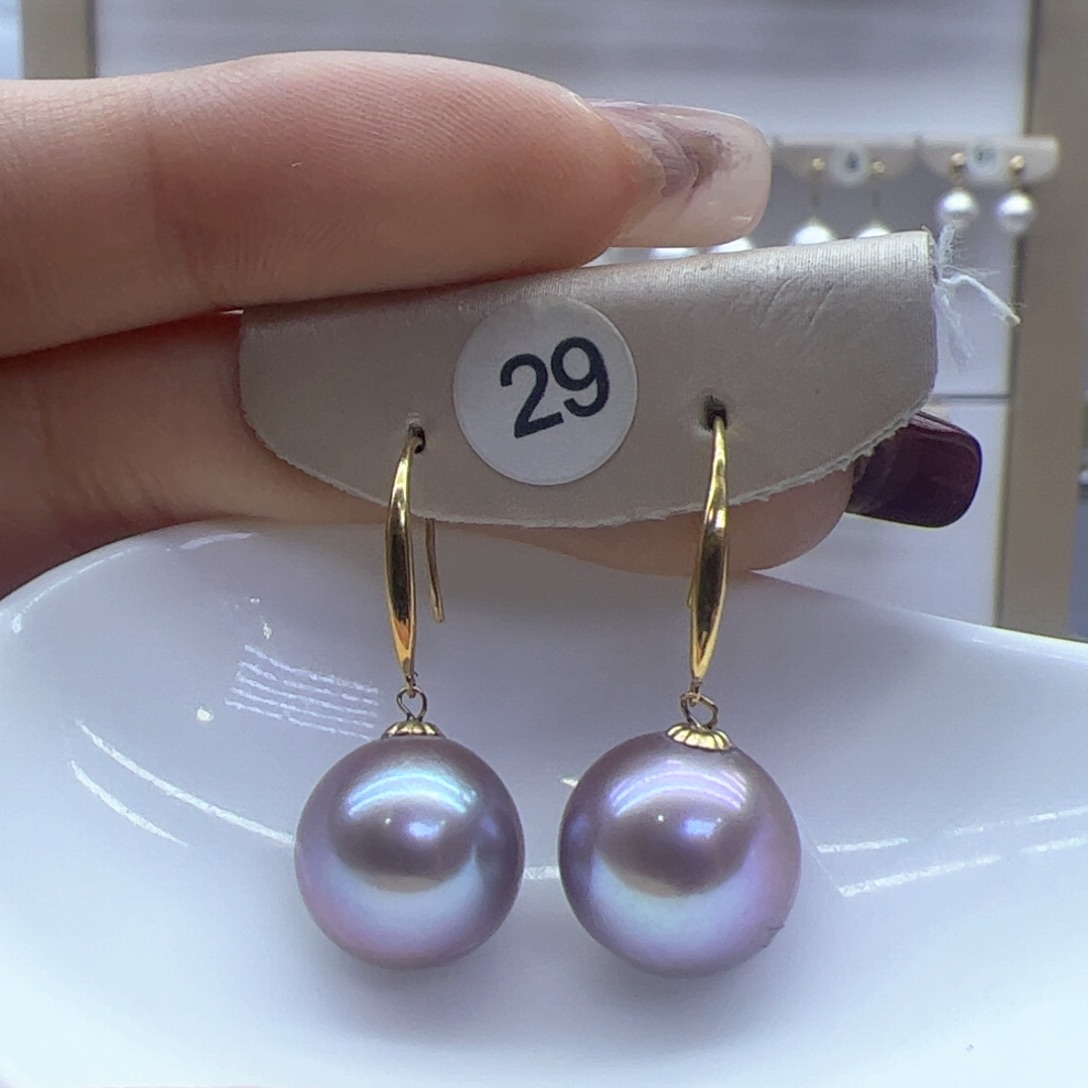 淡水珍珠耳饰18K金镶嵌