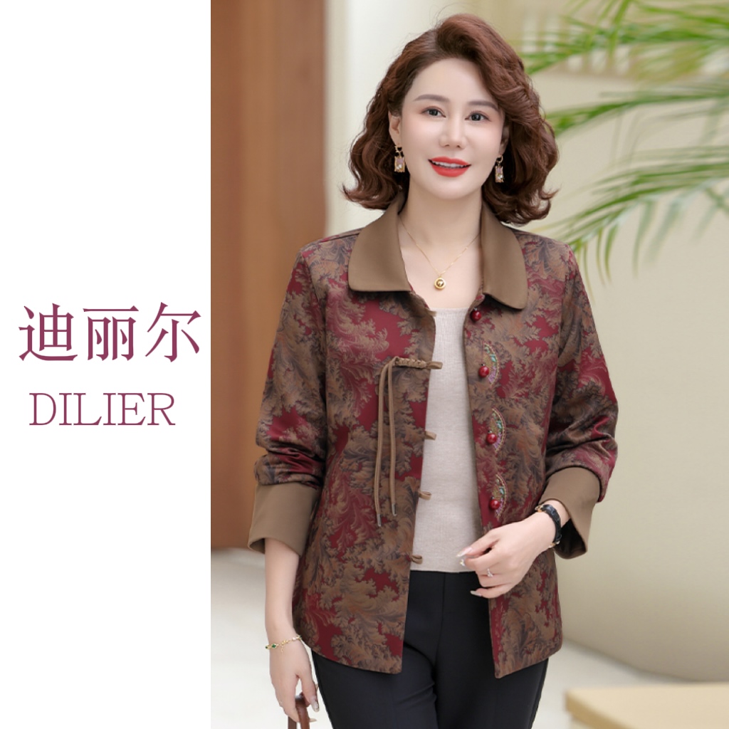 2025春季新款中老年妈妈装新中式外套女宽松显瘦洋气夹克衫上衣