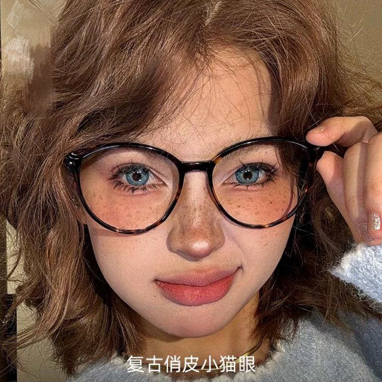 大脸妹子必备大猫眼近视眼镜可配度数早八素颜超显脸小4