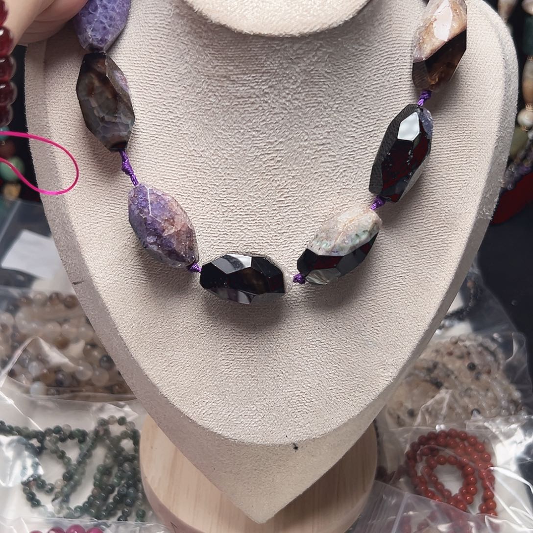 玛瑙/玉髓未镶嵌珠宝半成品t447 双拼高切