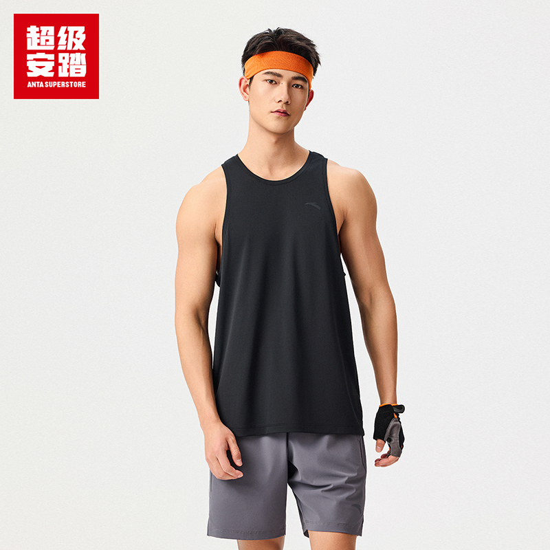 安踏运动背心男子夏季新款速干透气无袖健身上衣跑步衫152527105U