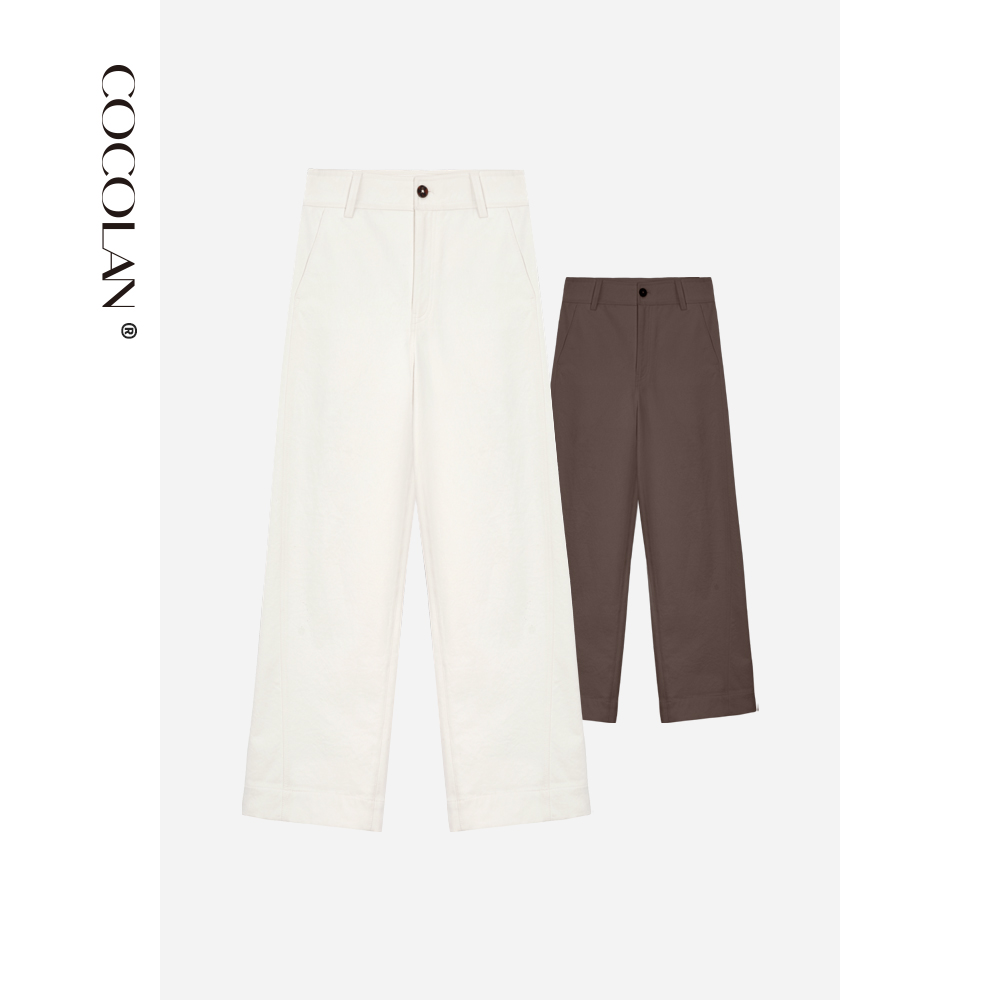 COCOLAN【米咖裤】秋冬新款直通裤长裤女休闲裤CL6K7075