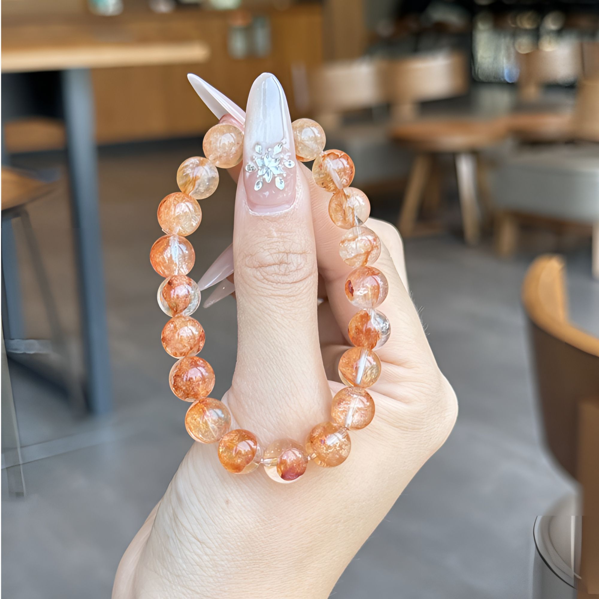 天然胶花水晶手串必备女人之石 多样性发一