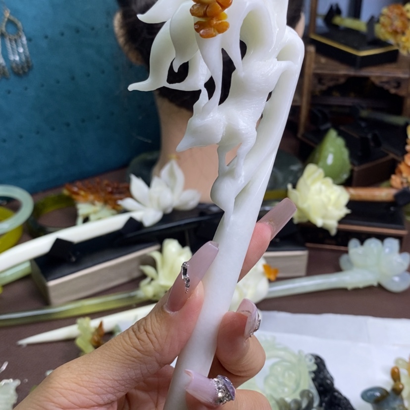 【闪购商品】岫玉未镶嵌发饰H****ღ