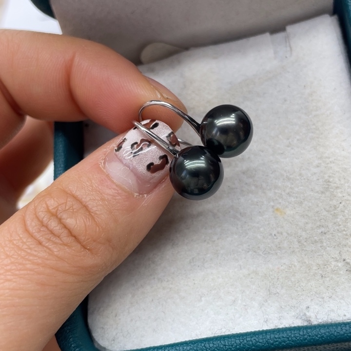 海水珍珠耳饰银S925镶嵌