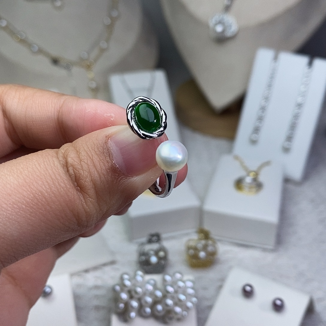 淡水珍珠耳饰银S925镶嵌