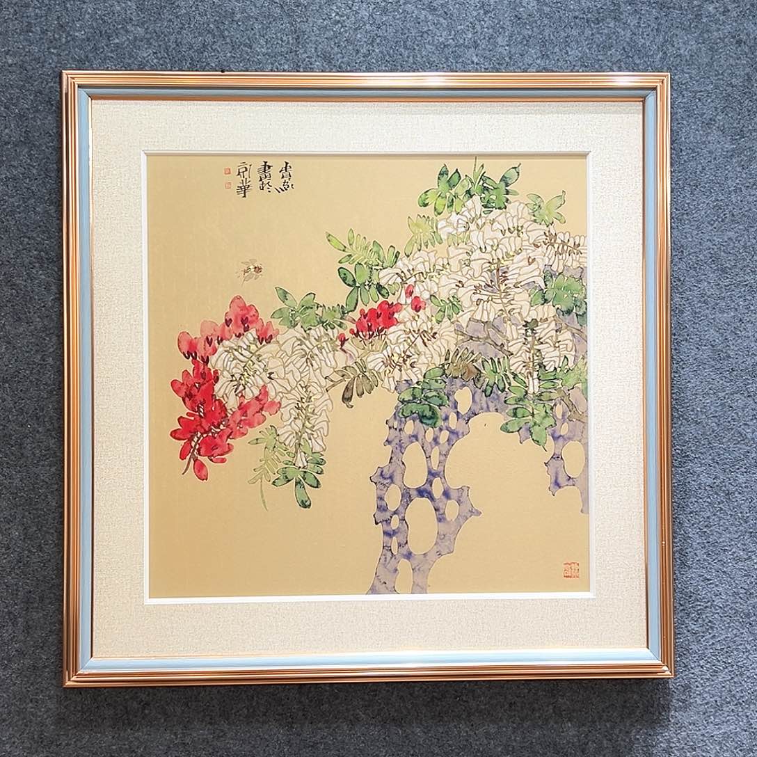 国画纯手绘画心原创