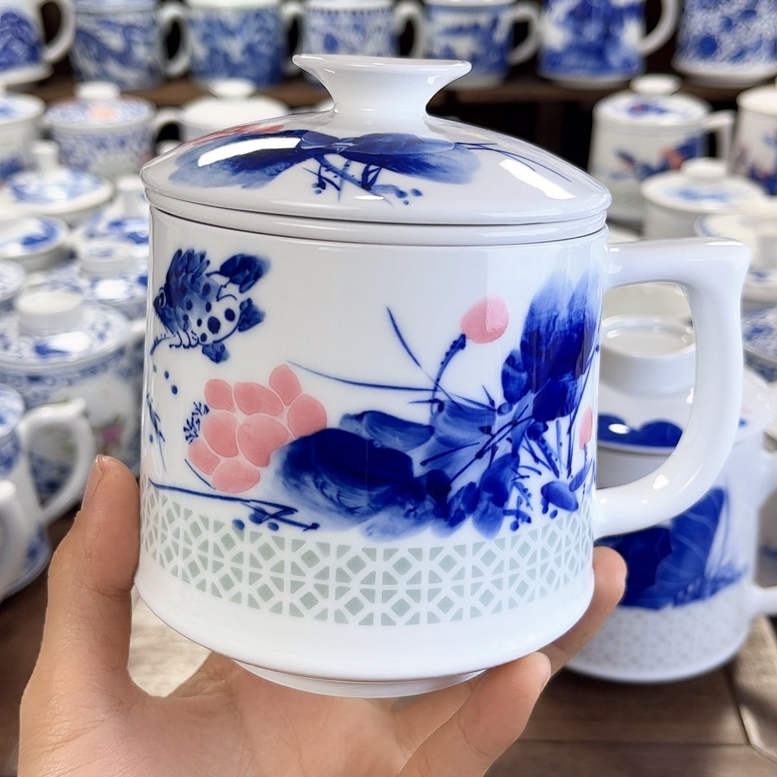 一*始景德镇陶瓷马克杯带盖