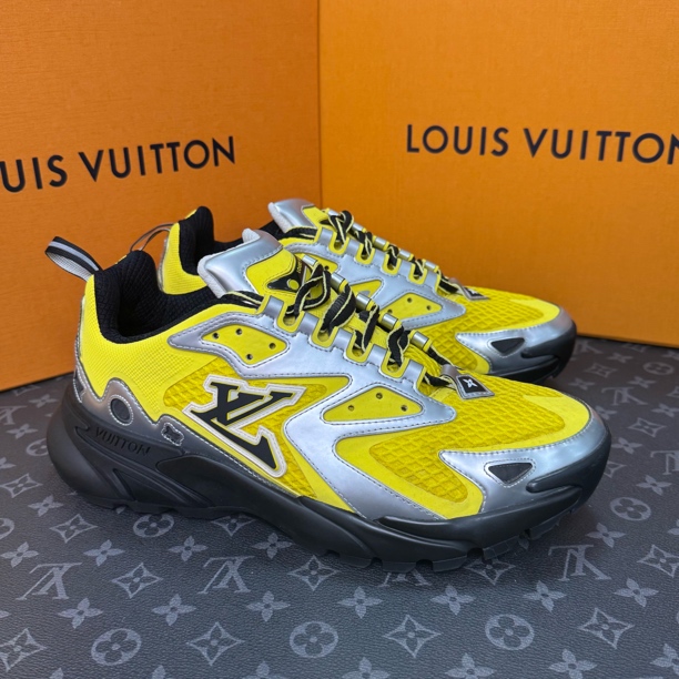 99新 LouisVuitton/路易威登 40码/新款runner银拼黄色休闲运动鞋