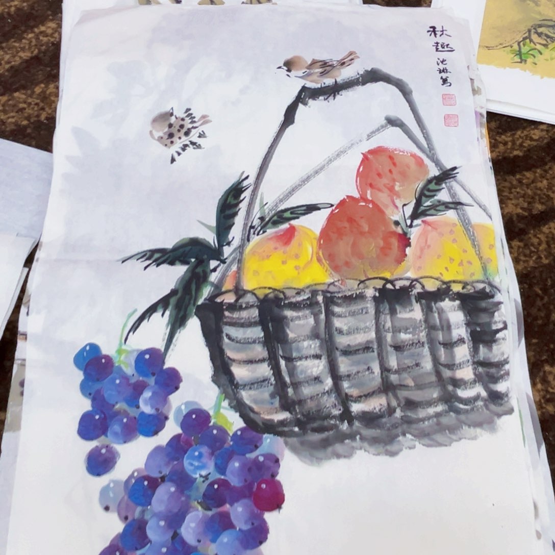 国画沈琳老师四尺三开绘画