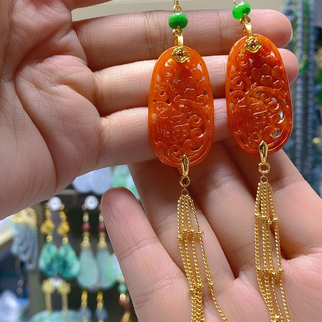 未镶嵌翡翠耳饰翡翠