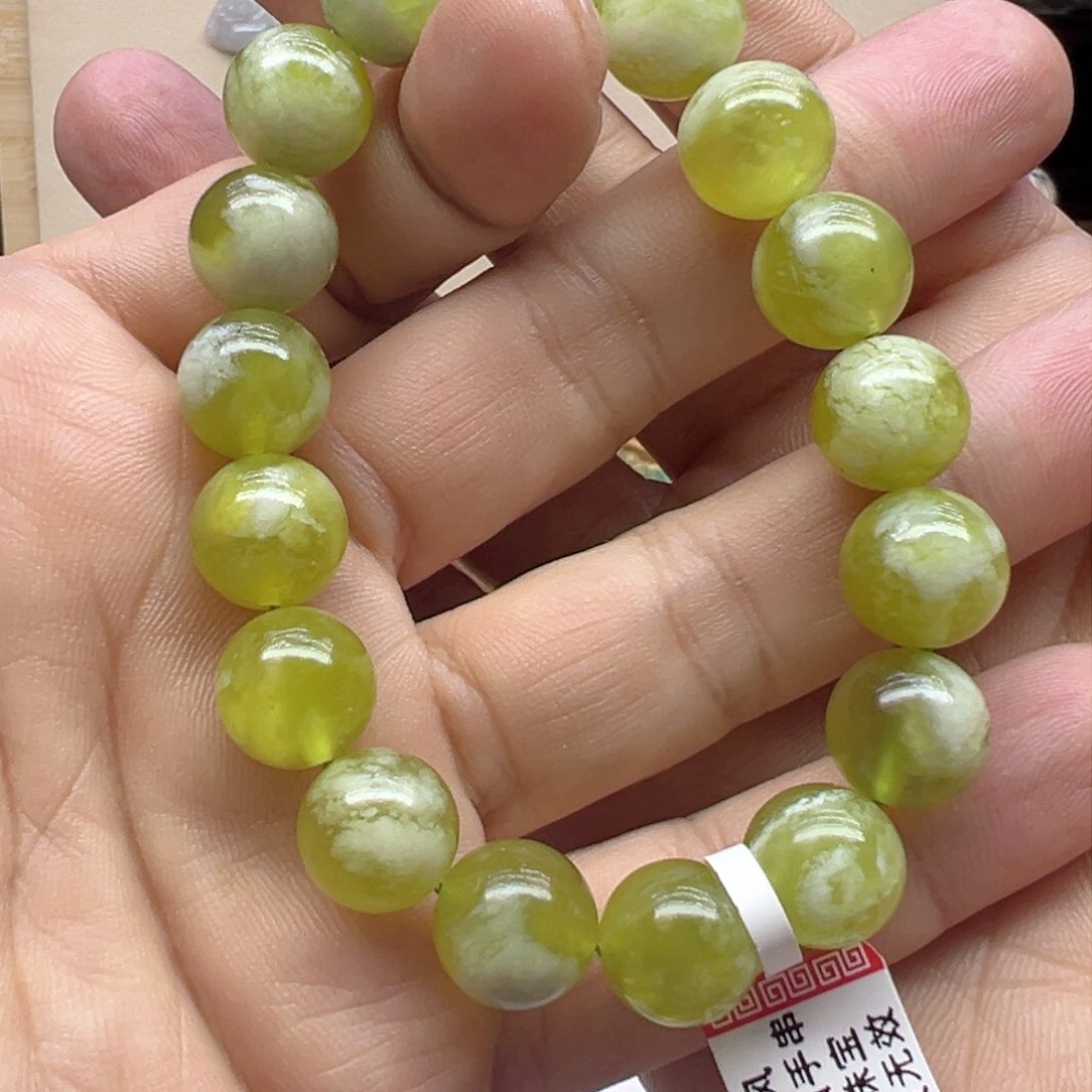 蛇纹石玉手链未镶嵌岫玉12