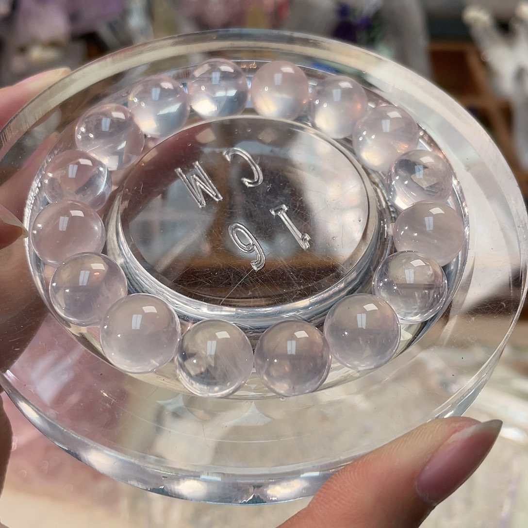 手链未镶嵌水晶六芒星粉水晶16颗 67号