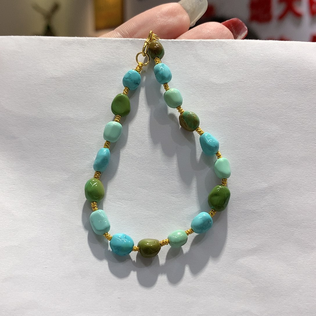 绿松石单圈银S925镶嵌