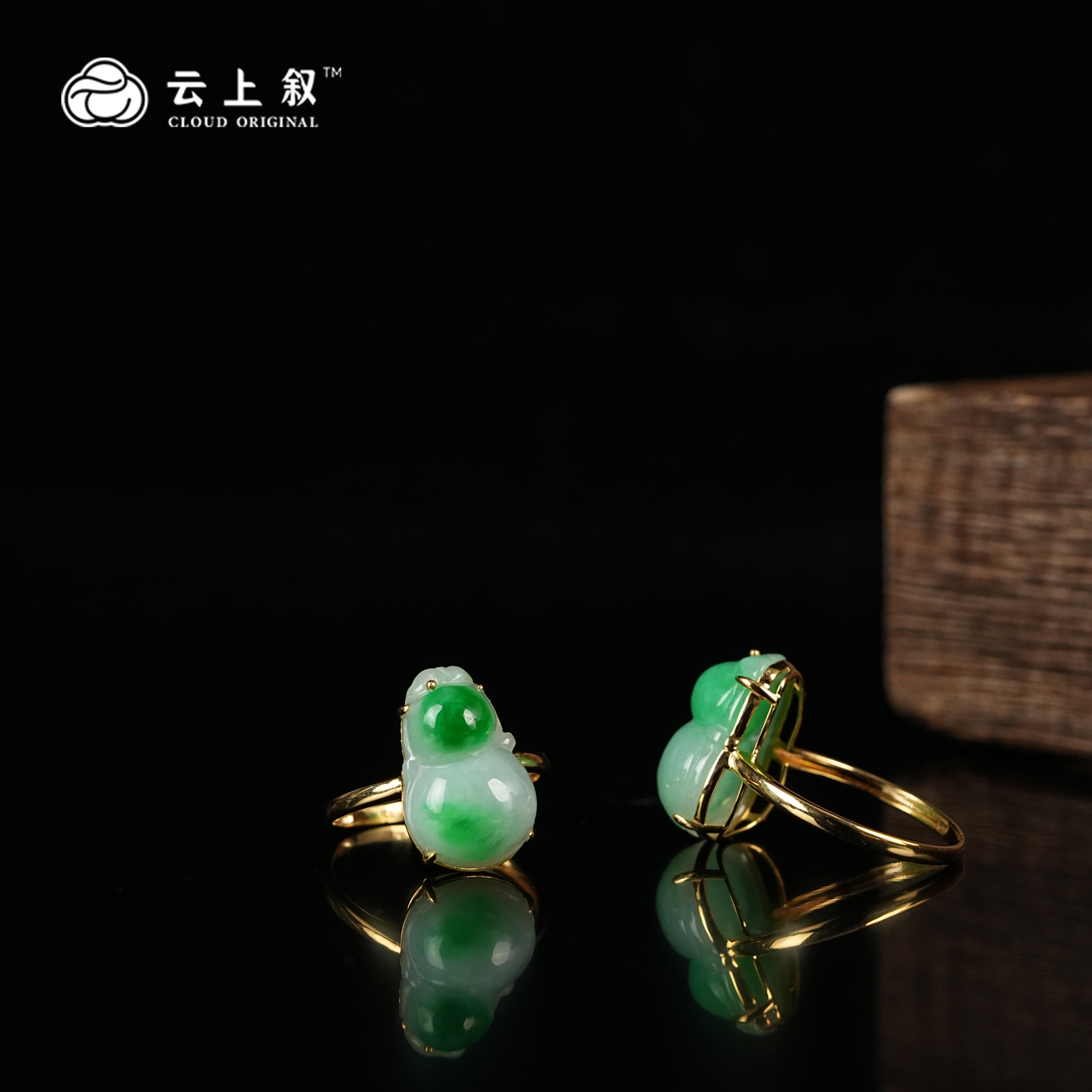 【云上叙】27 QJD03400173 18K金镶嵌翡翠戒指-多样性发其一