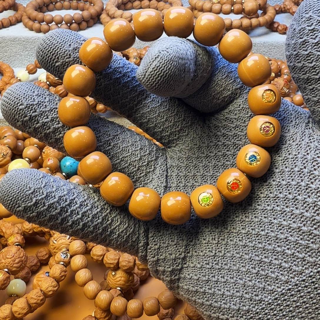 奔***雪猴头核桃手串老型五星