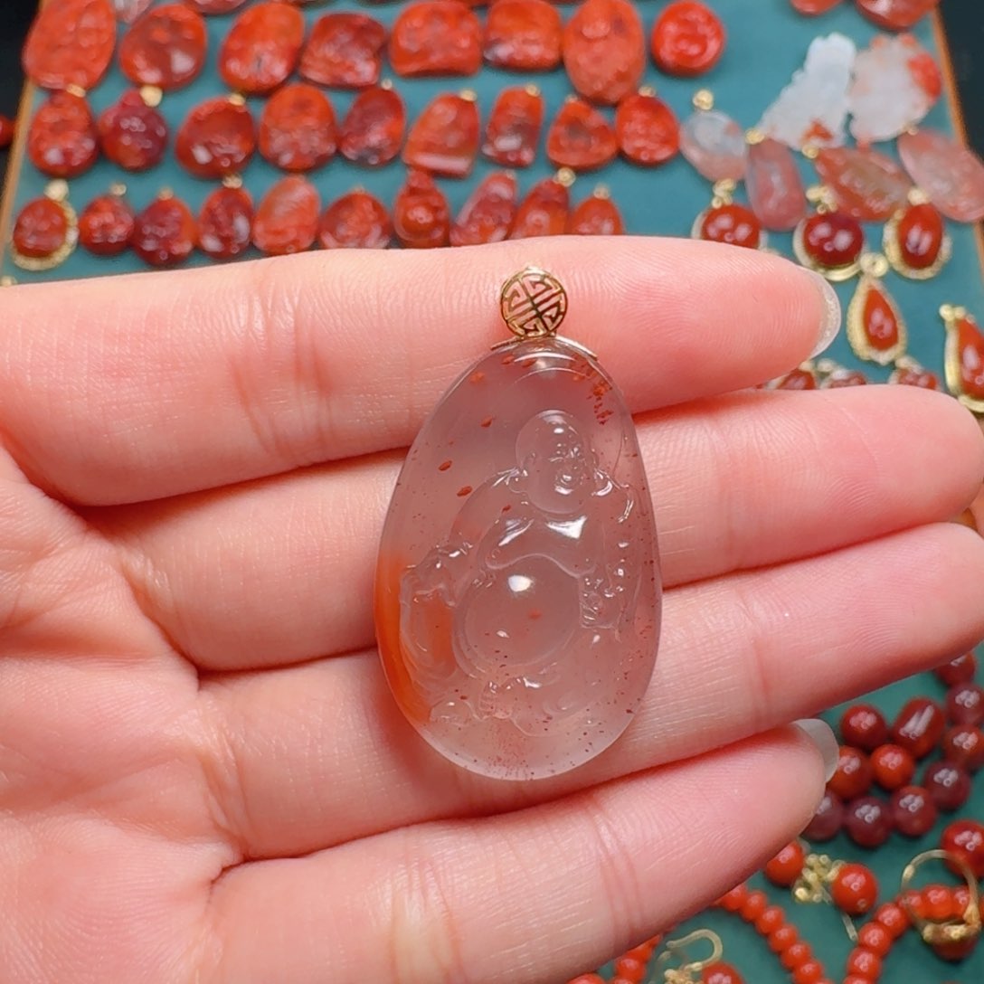 南红玛瑙南红 18K金镶嵌