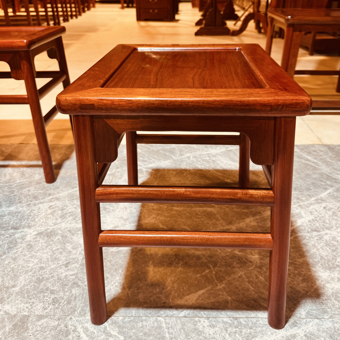 红木家具缅甸花梨木方凳实木矮凳子换鞋凳洗脚凳中式大果紫檀木凳