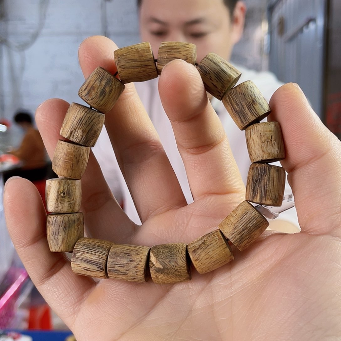 沉香手串棋楠乌身桶珠单圈1.2/14克多样性发一