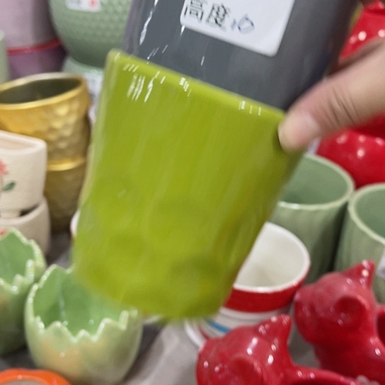 多肉绿植陶瓷花盆9.9包邮，有孔