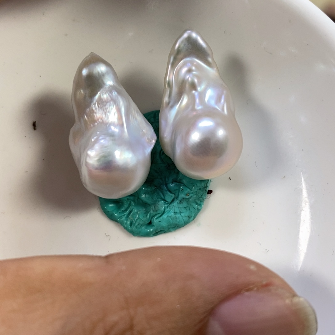 一***子合金淡水珍珠耳钉