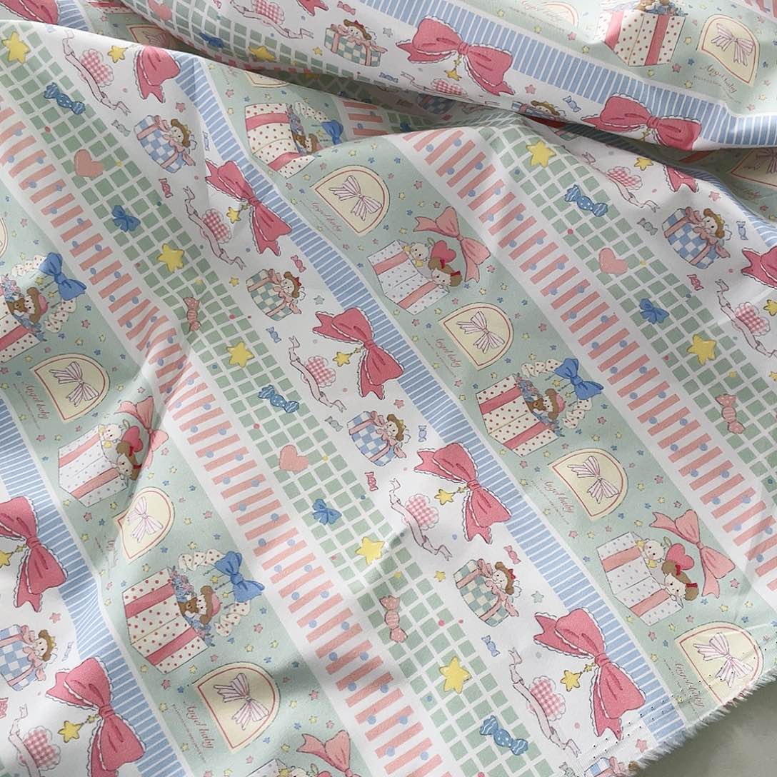 一米价纯棉高密细斜纹1.4米宽果子布艺爆款边地卷