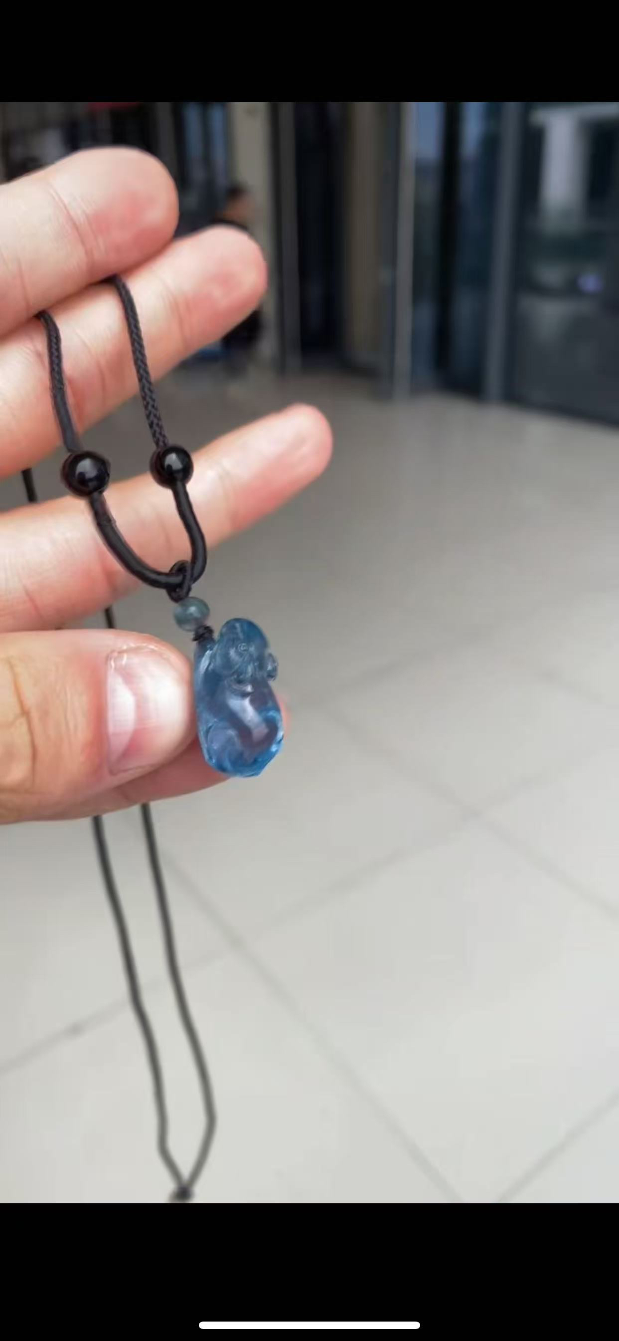 海蓝宝生效鼠吊坠