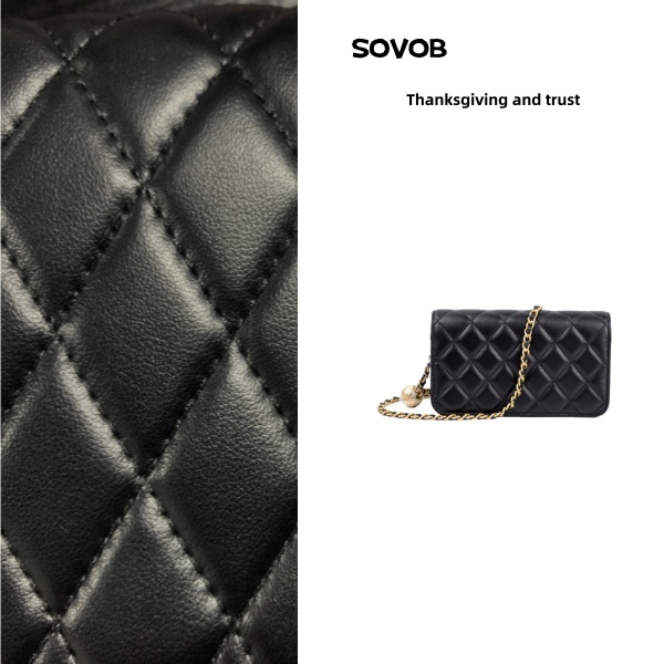 时尚精品真皮女包 想 c钱包 珍珠 黑色 0477 CQB 金球钱包