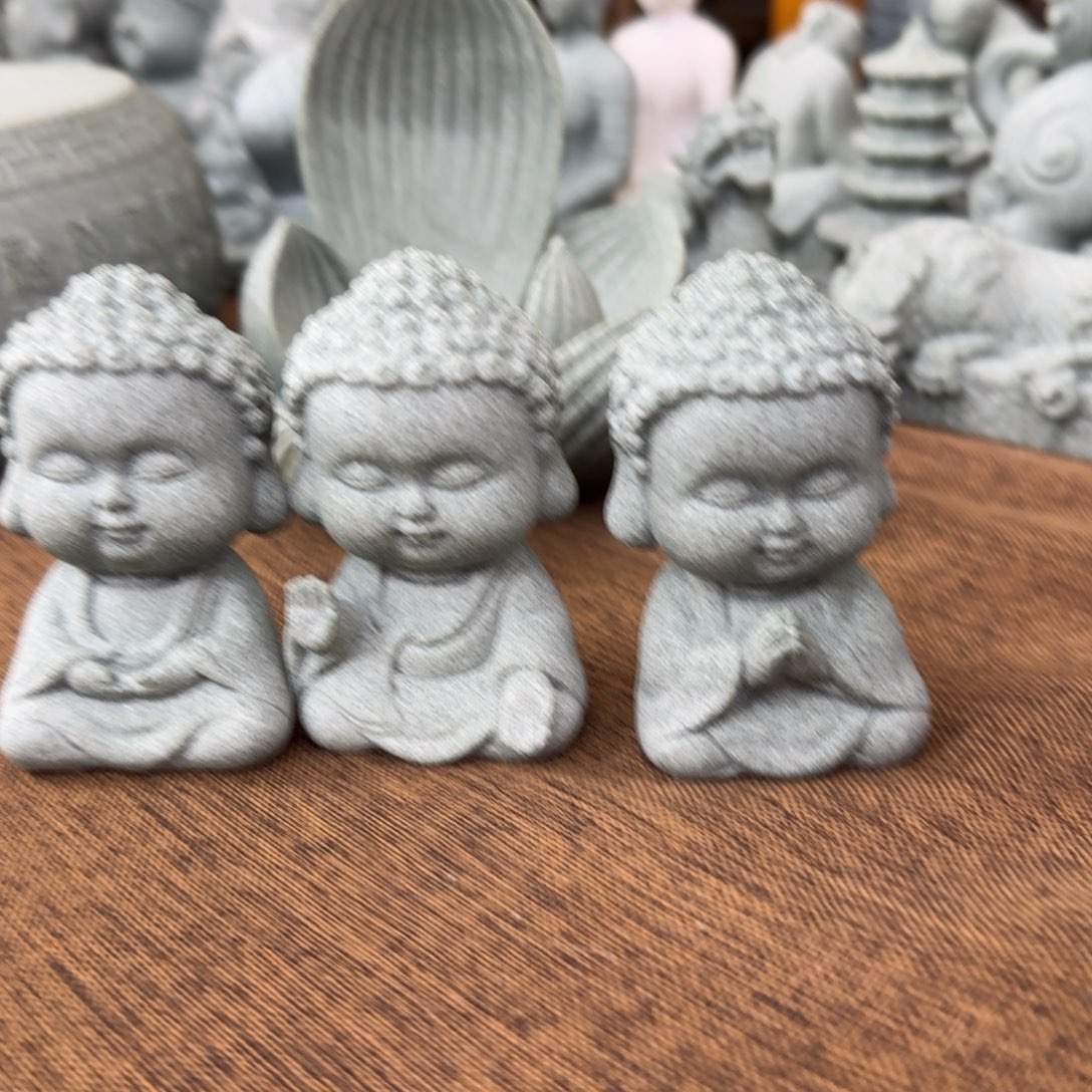 石材青砂石宝宝佛一套