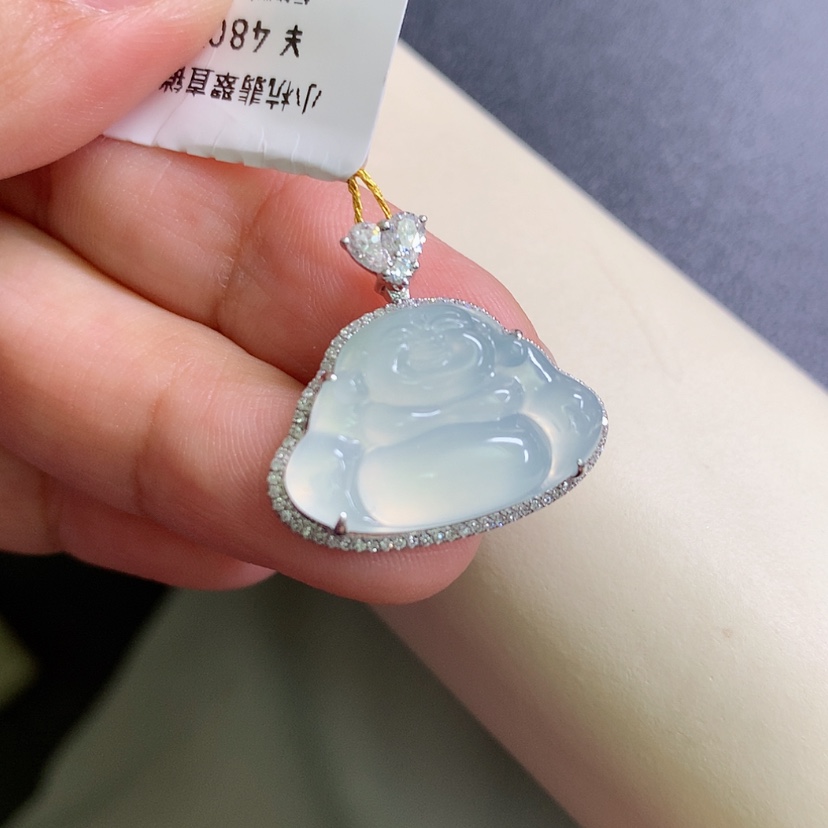 【闪购商品】翡翠颈饰18K金镶嵌佛公