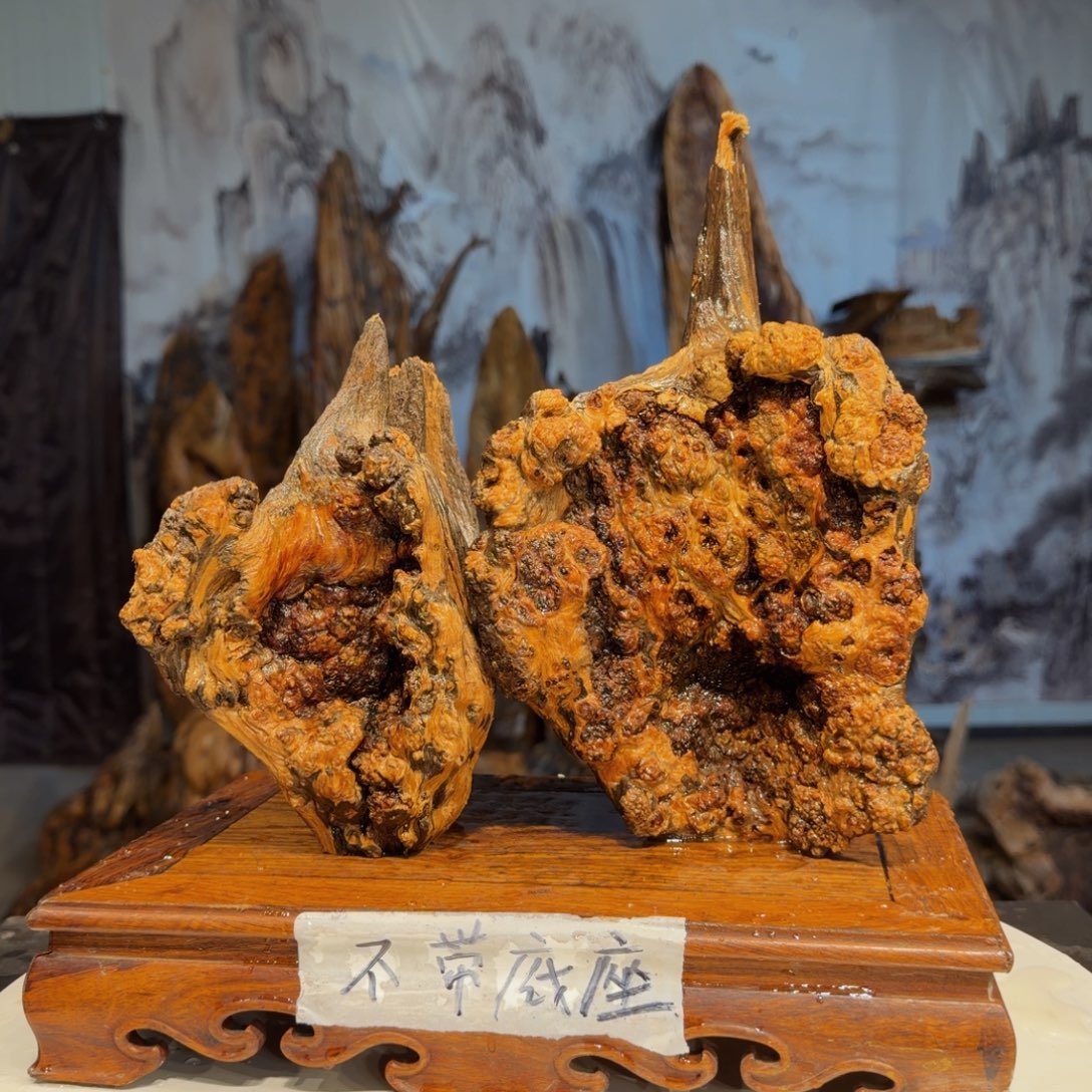 大***丈木三丰琥珀木 天然摆件29