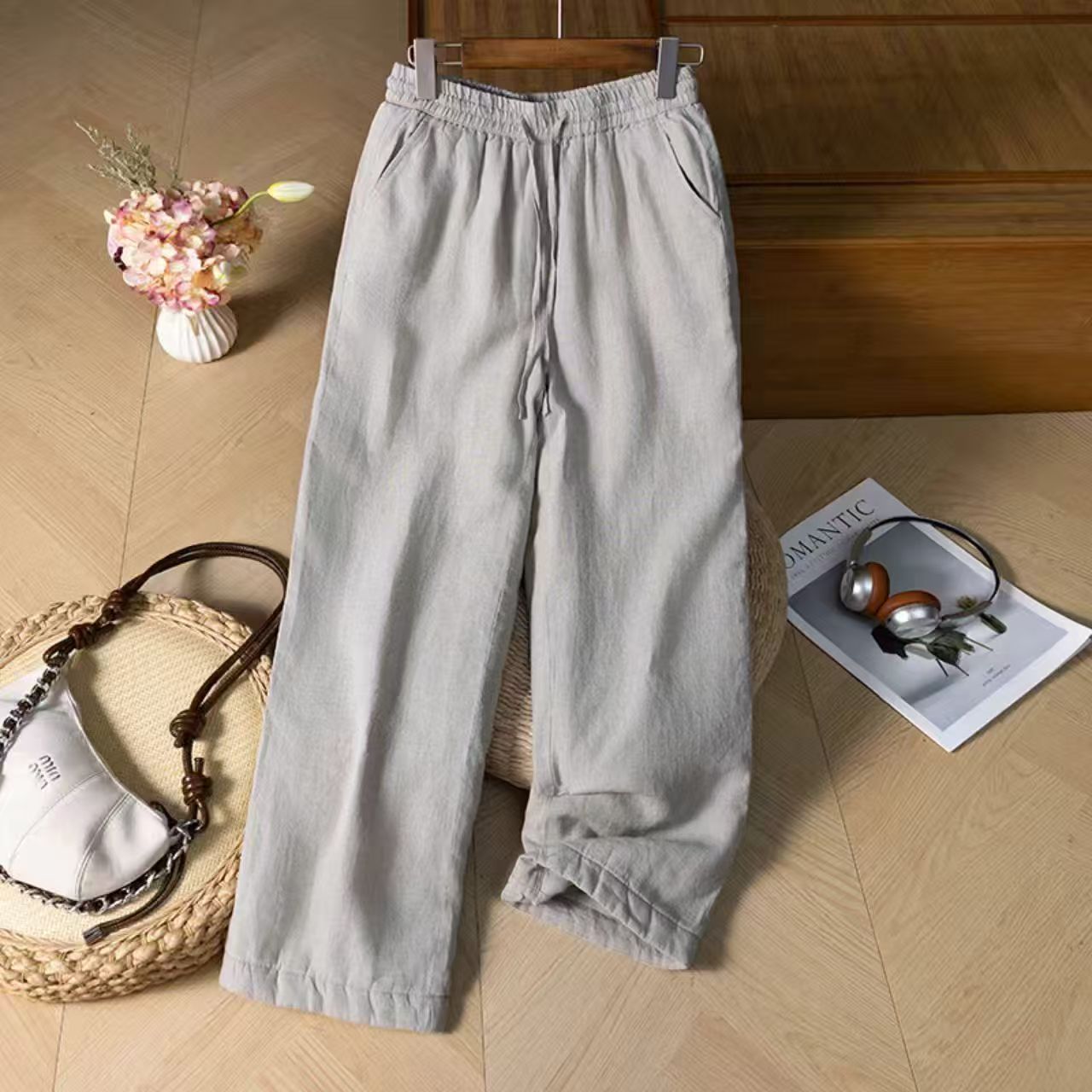 双雨露汉麻棉裤3M新雪丽棉棉裤百搭简约经典直筒棉裤【1279】