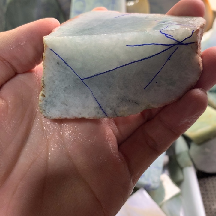 翡翠裸石17号糯冰小件