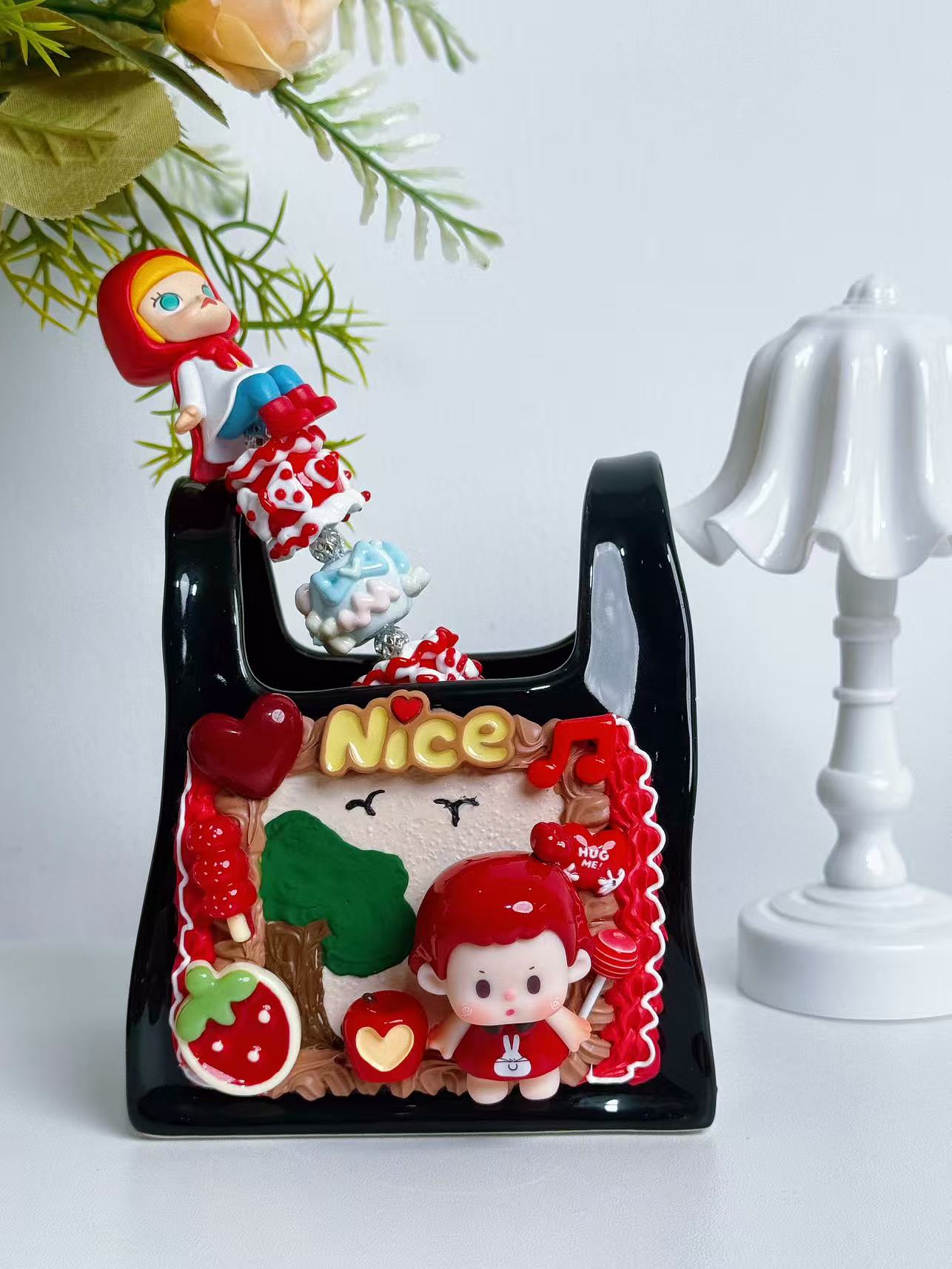 萌粒手作奶油胶陶瓷收纳袋