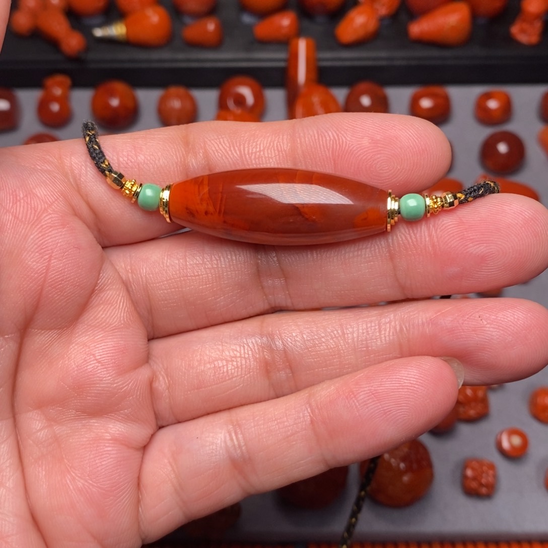 南红玛瑙勒子锁骨珠未镶嵌