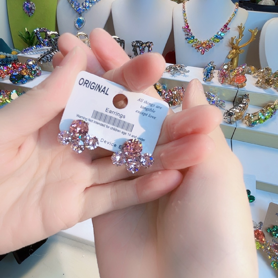 *****大理石铁合金施华耳环