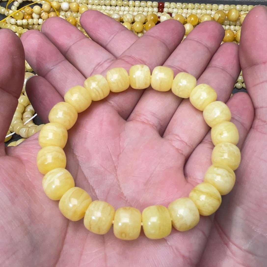 蜜蜡裸石未镶嵌H*h蜜蜡手串10.7mm