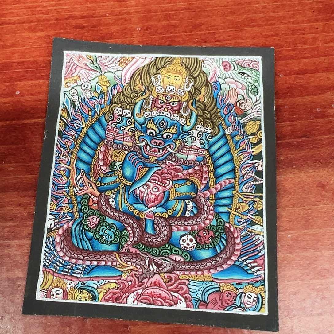 吊坠晨*全手绘尼泊尔唐卡大威德