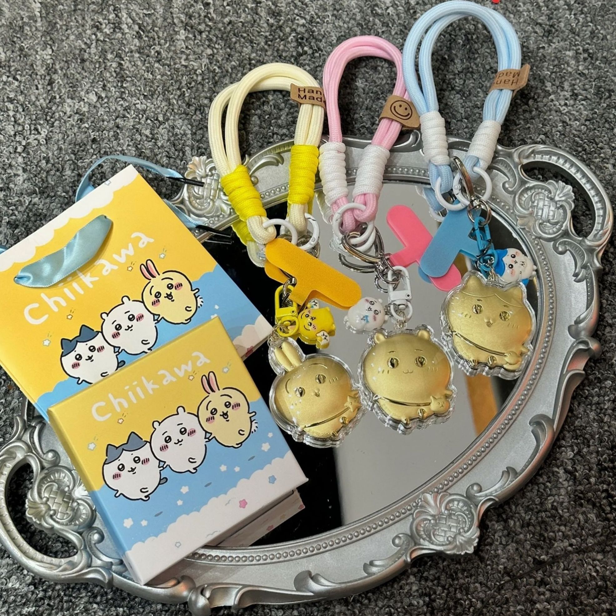 含金工艺品0.02g金新款Chiikawa金20mg小八乌萨奇吉伊挂饰钥匙扣