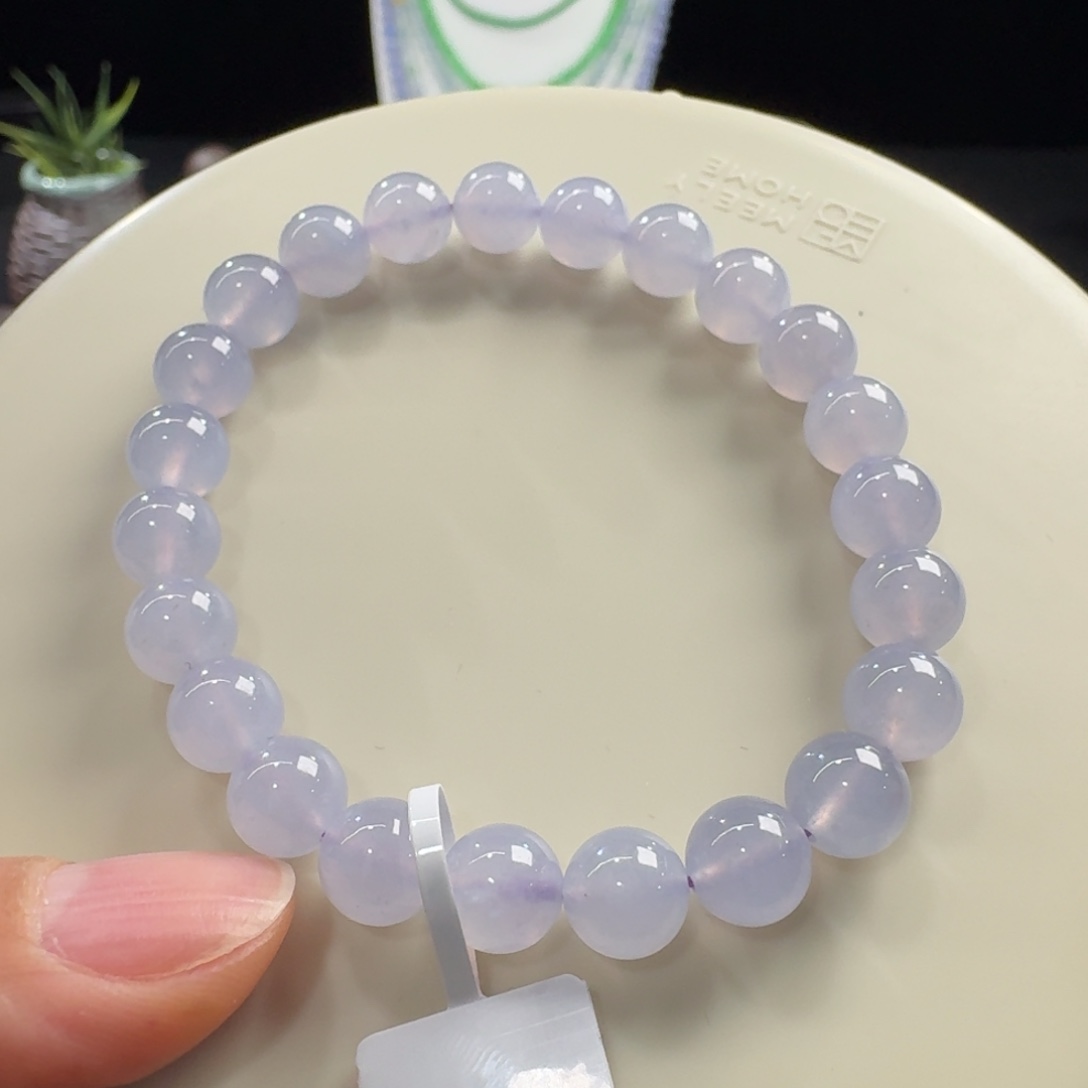 翡翠未镶嵌手链冰胶紫单圈8mm