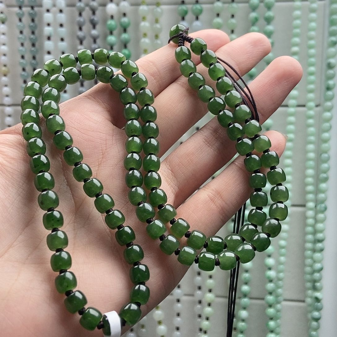 和田玉颈饰未镶嵌相*和田玉碧玉6mm