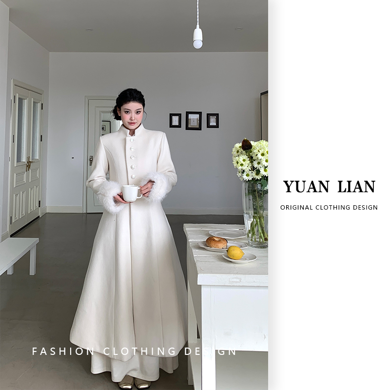 ZOZ糕冷圆脸[白雪公主]法式赫本风显瘦外套秋冬设计感中长款大衣