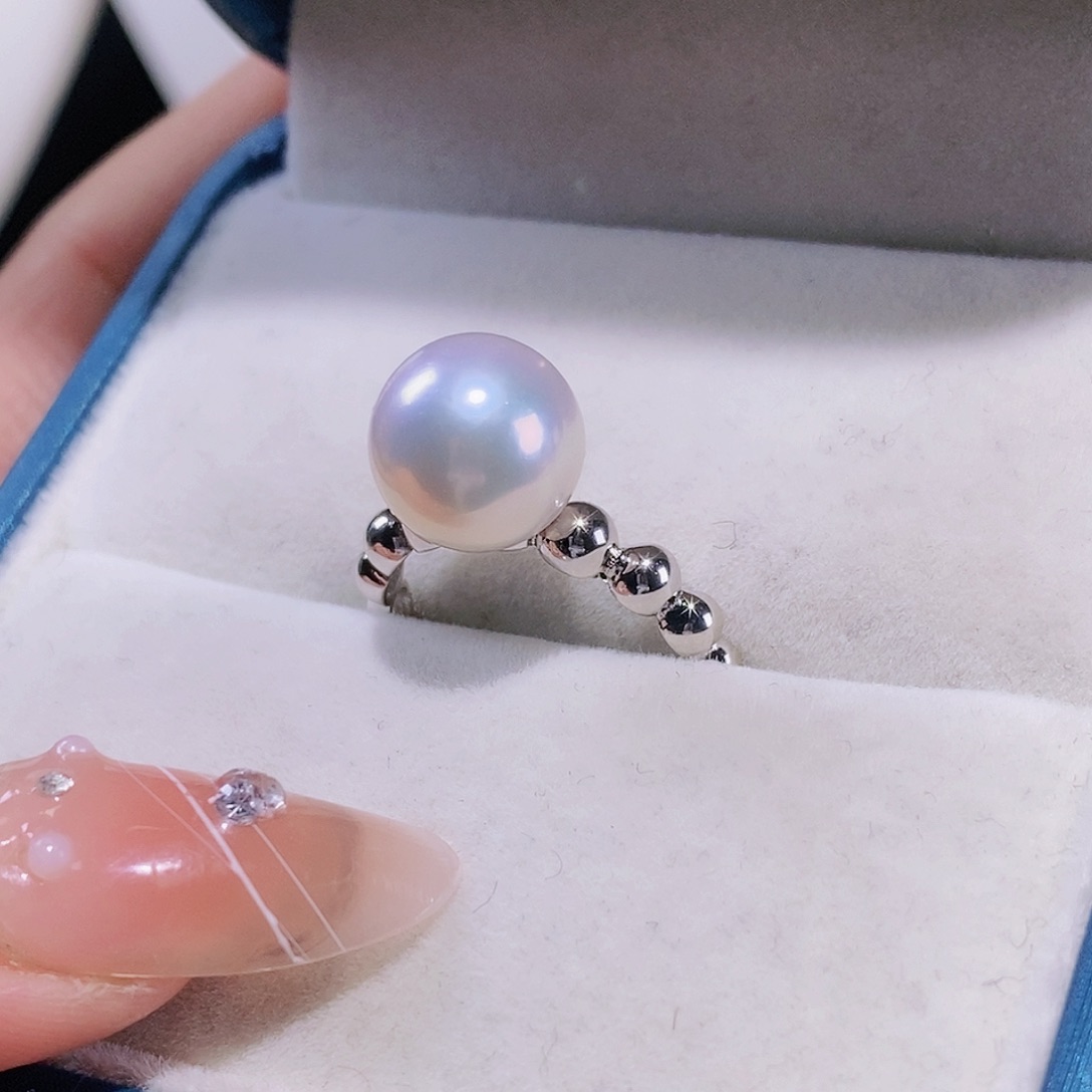 淡水珍珠戒指银S925镶嵌