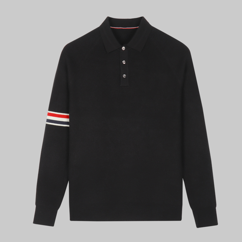 男士8167三色织条针织POLO