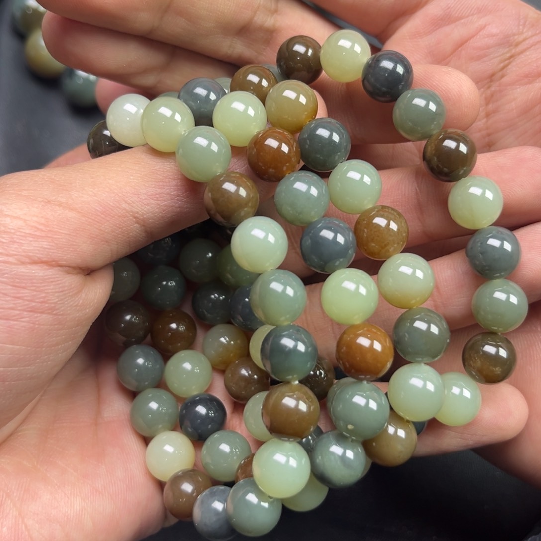 和田玉手链未镶嵌多样性拍一发一钢板料楼兰卡10货头