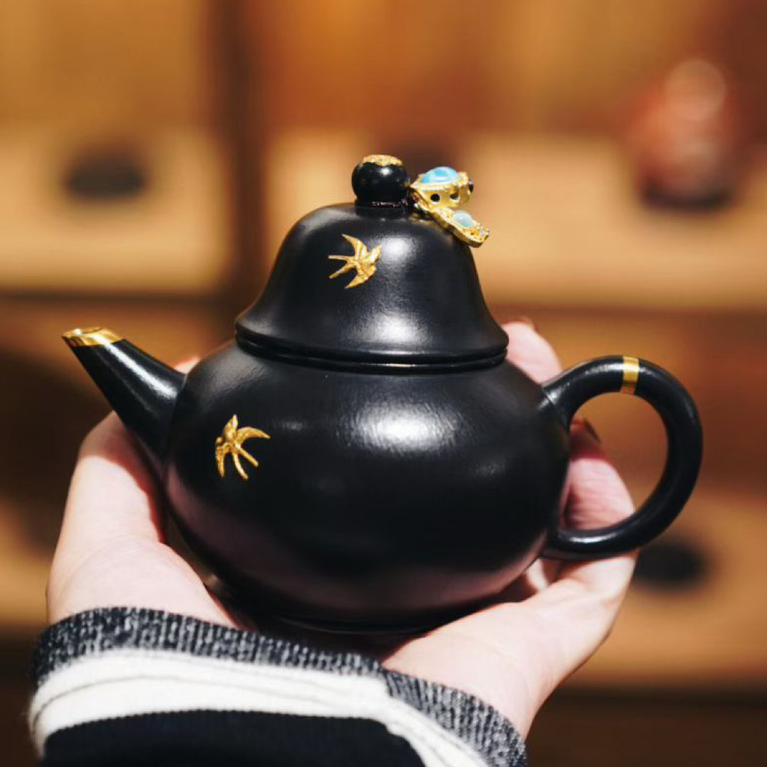 高帽水平大红袍唔灰内推140c紫砂壶小容量纯手工全手工水平壶茶具